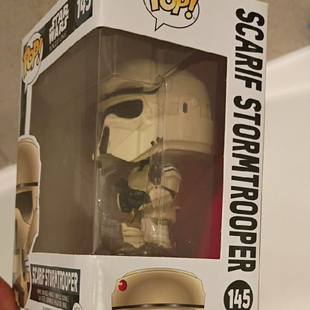 Star Wars Scarif Stormtrooper Pop! Vinyl Figure - Cream and Black